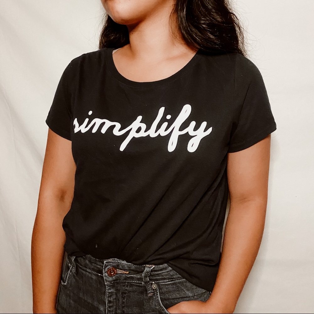 Uniqlo navy blue “simplify” t shirt